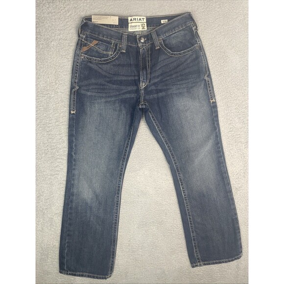 Ariat M5 Straight Fit Straight Leg Jeans Mens 32x30 Blue Deadrun Ring Spun NWT - Picture 1 of 14